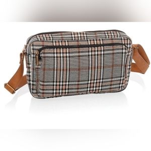 Thirty One All Zipped up crossbody in plaid NEW